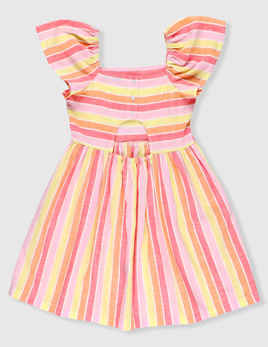 Vestido manga mariposa para niña 2
