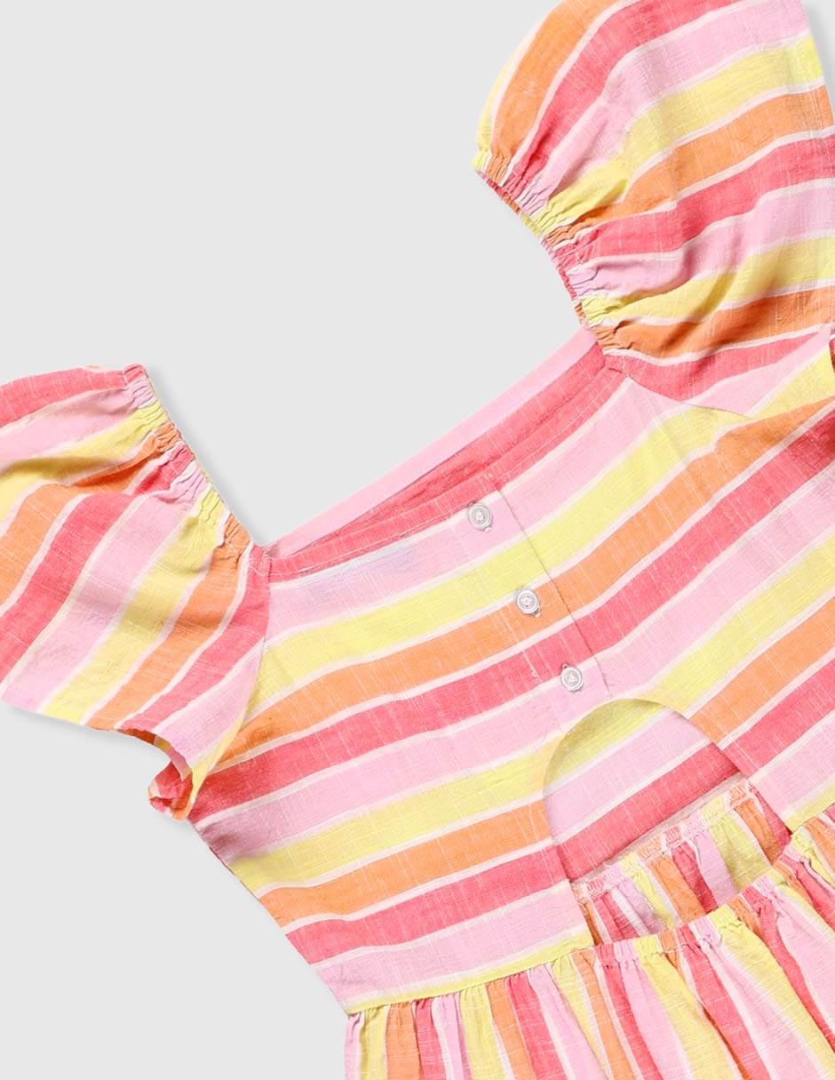 Vestido manga mariposa para niña 4