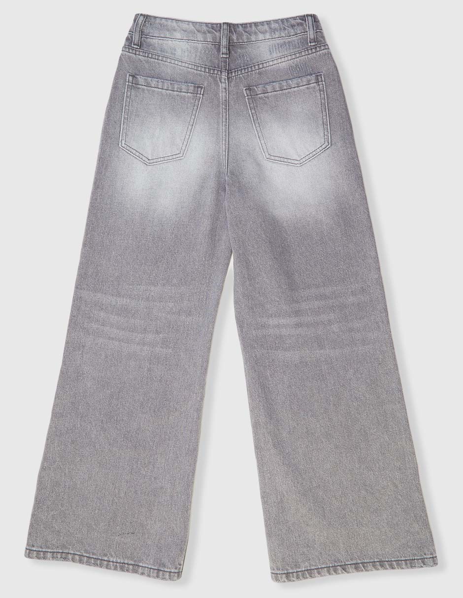 Jeans relaxed amplio deslavado para niña 2