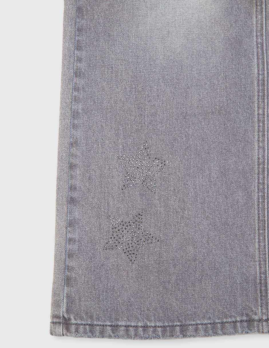Jeans relaxed amplio deslavado para niña 4