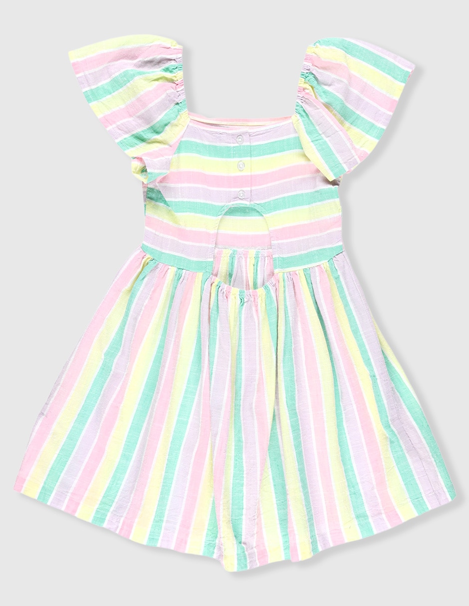 Vestido manga mariposa para niña 2