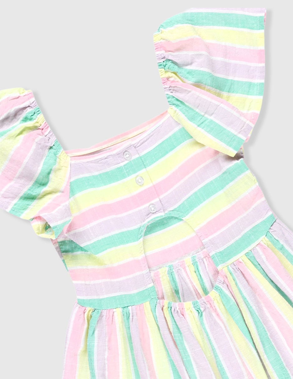 Vestido manga mariposa para niña 4