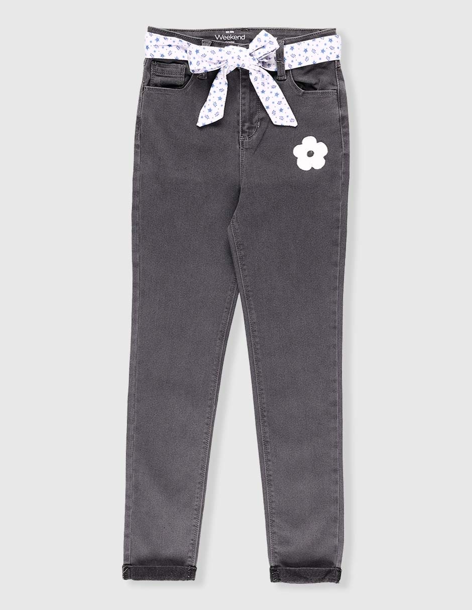 Jeans straight lavado obscuro para niña Jeans straight lavado obscuro para niña