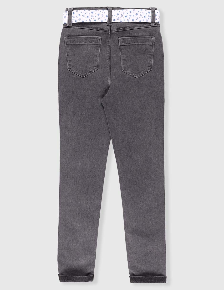 Jeans straight lavado obscuro para niña 2