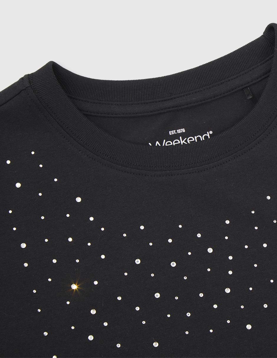 PLAYERA WEEKEND, 6, NEGRO LISO C REDOND