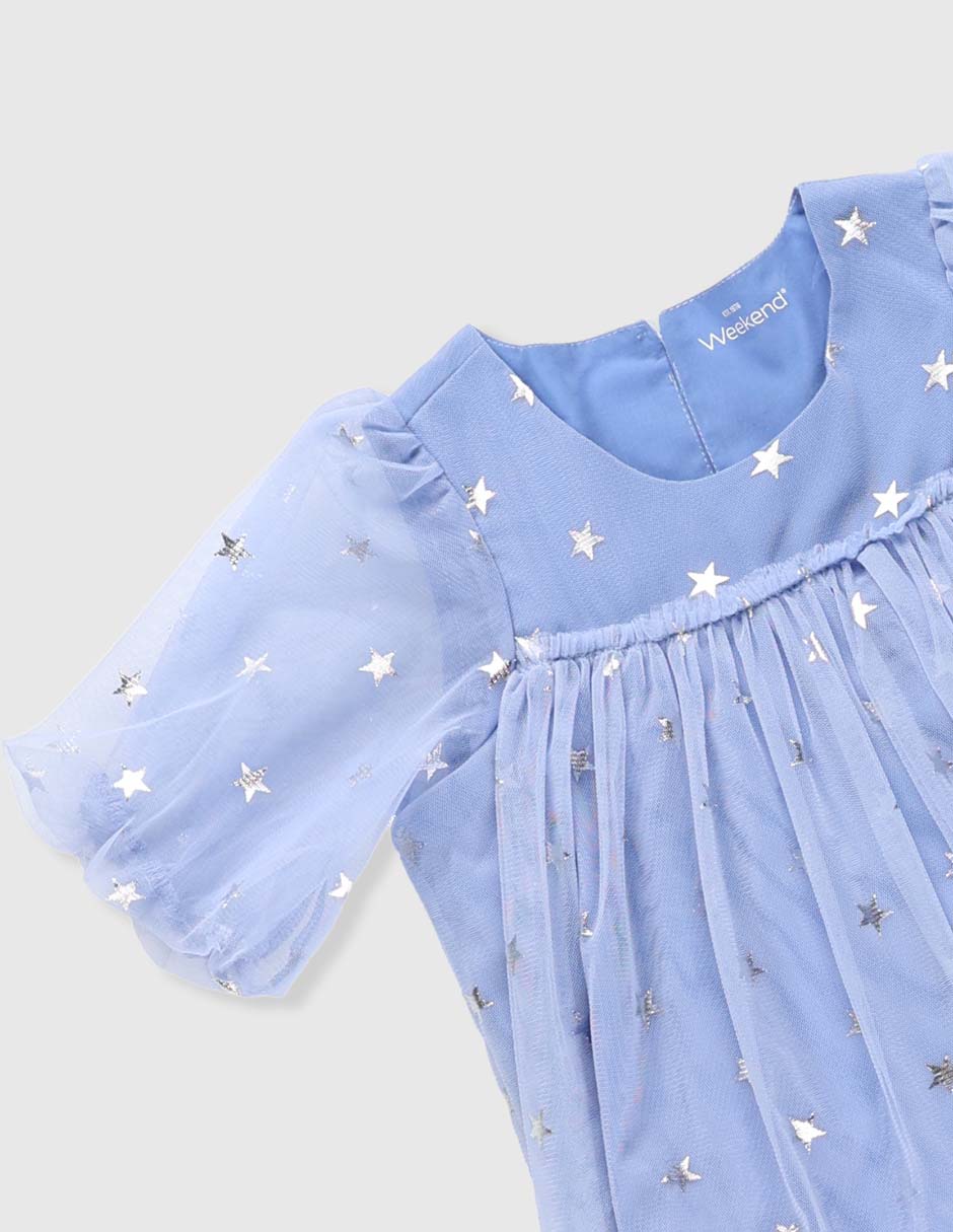 Vestido manga globo para niña 3