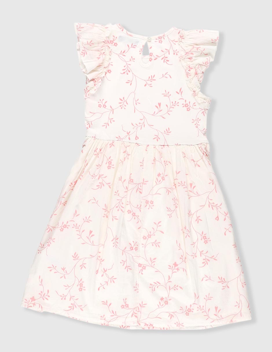 Vestido manga mariposa para niña 2