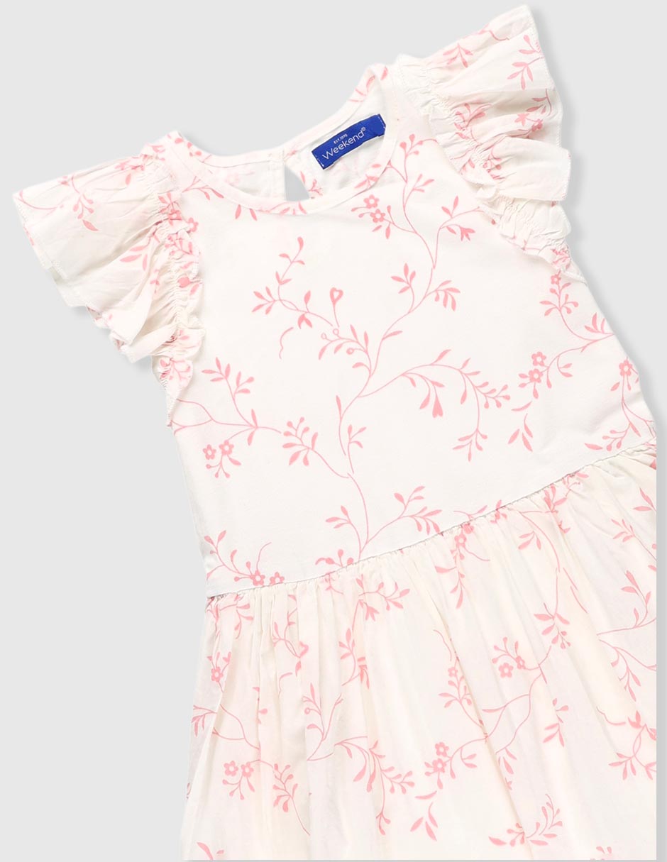 Vestido manga mariposa para niña 3