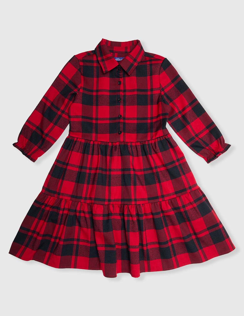 Vestido manga regular para niña