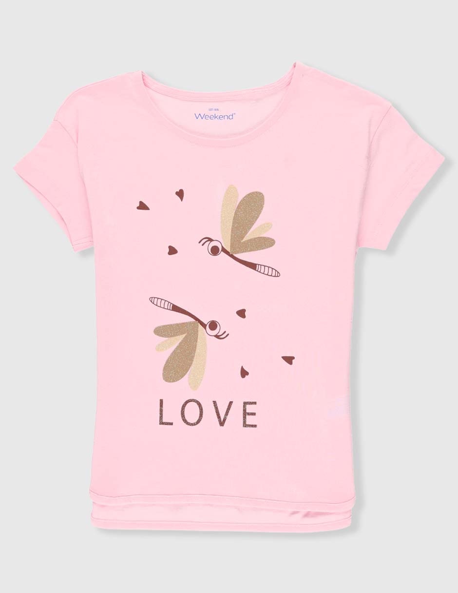 Playera manga corta para niña