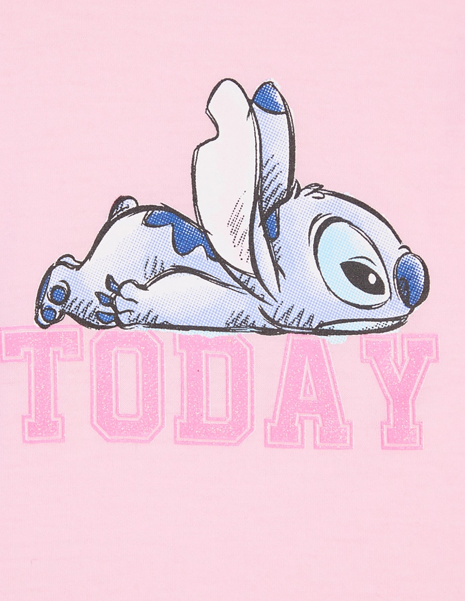Playera Stitch manga corta para niña 3
