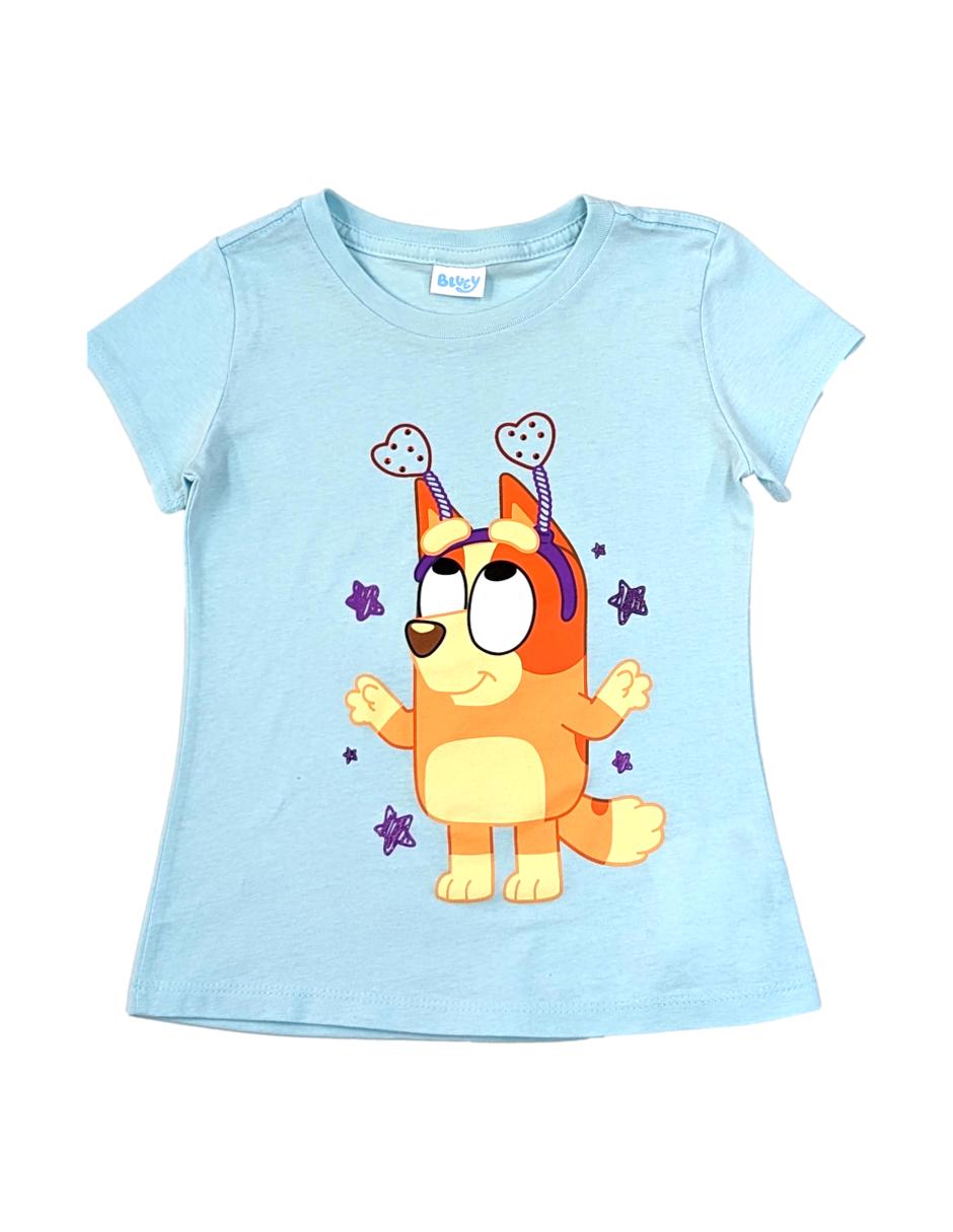 Playera Bingo Bluey manga corta para niña Playera Bingo Bluey manga corta para niña