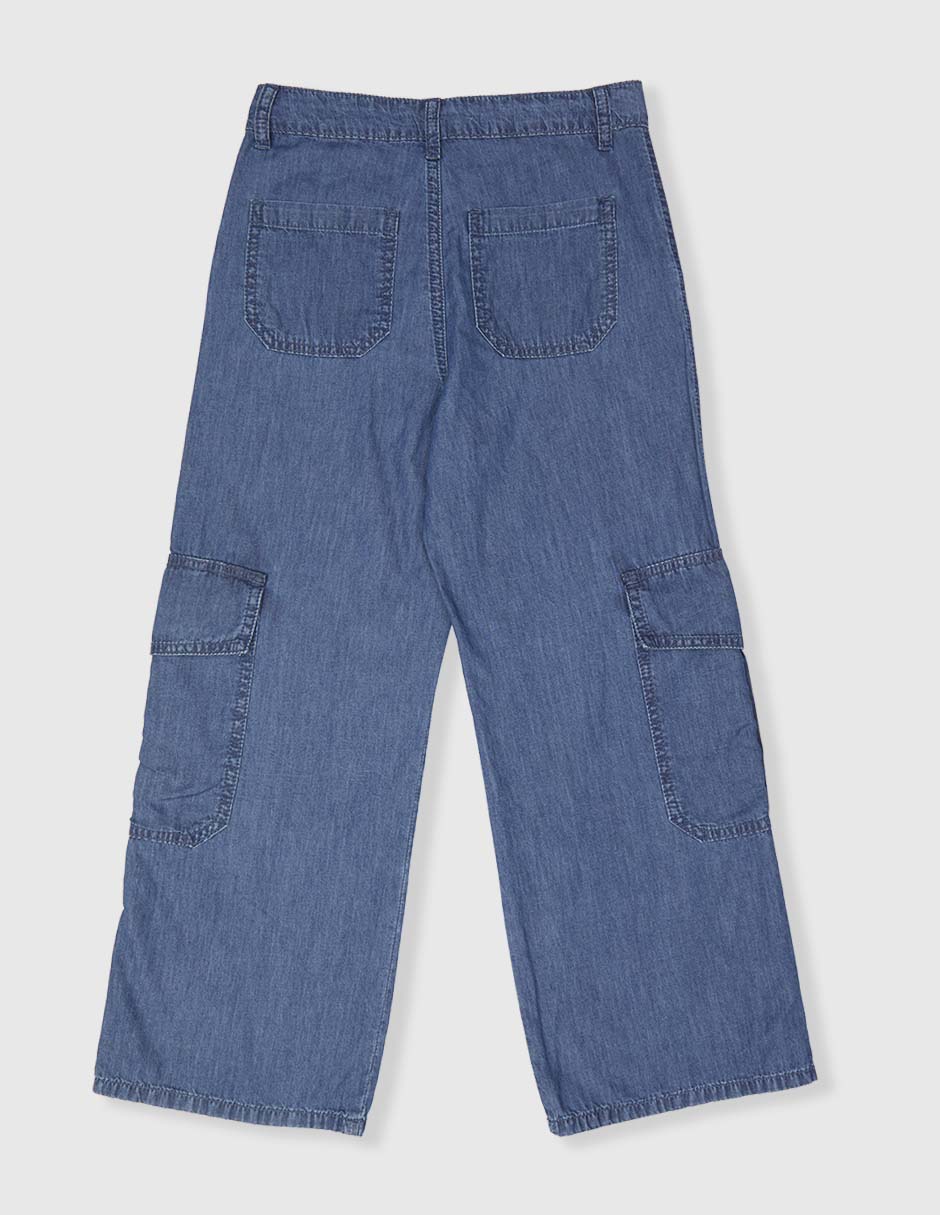 Jeans cargo amplio Weekend lavado medio para niña 2