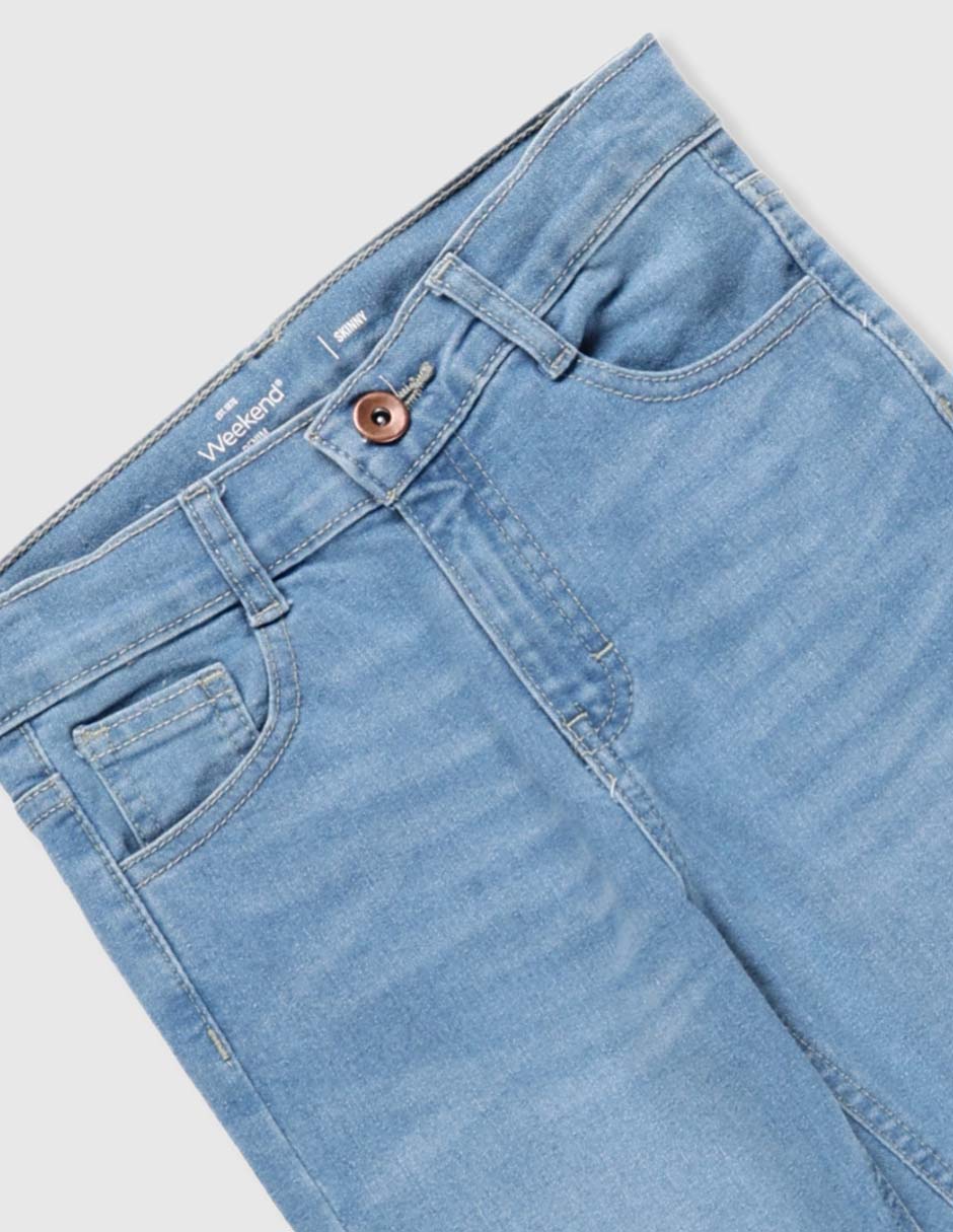 Jeans skinny deslavado para niña 3