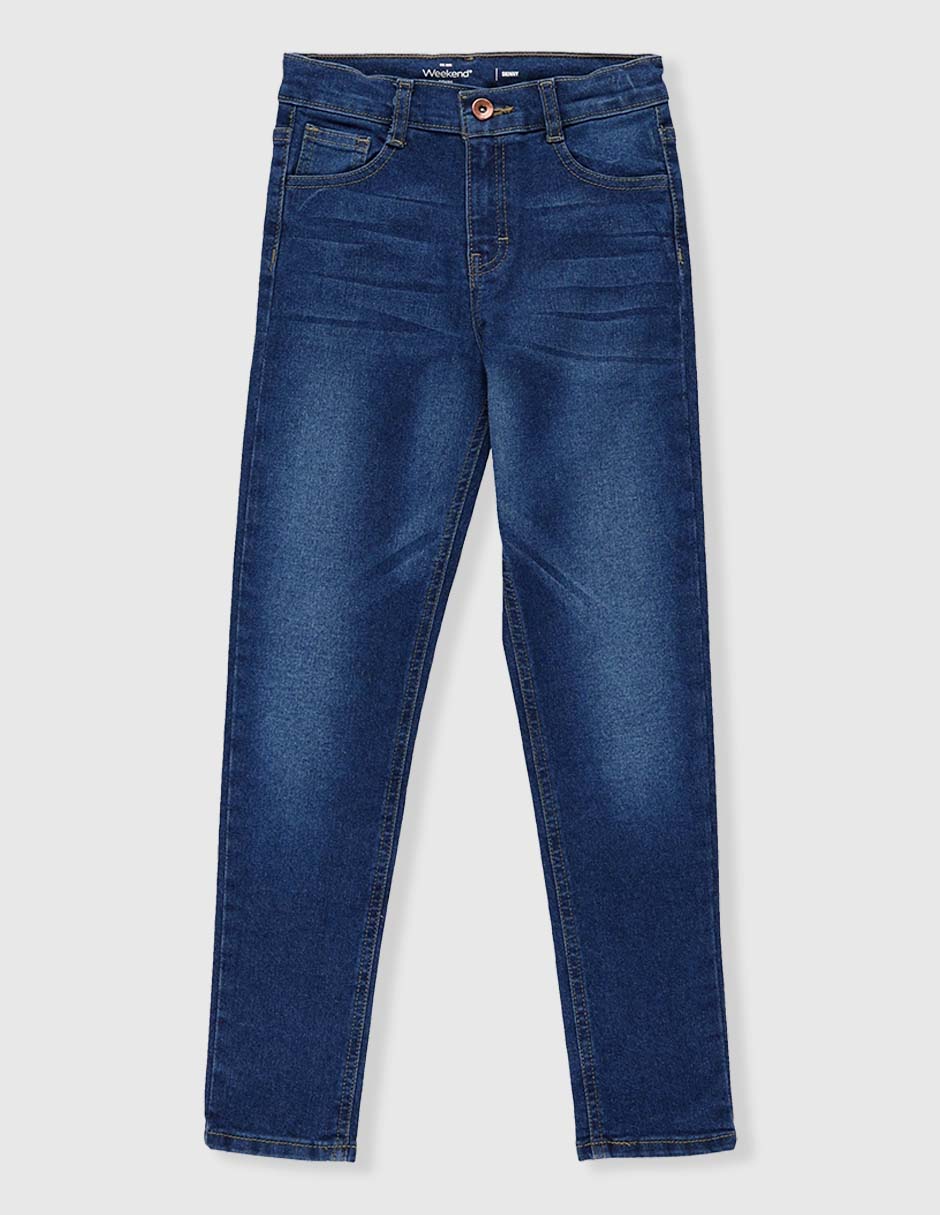 Jeans slim deslavado para niña Jeans slim deslavado para niña