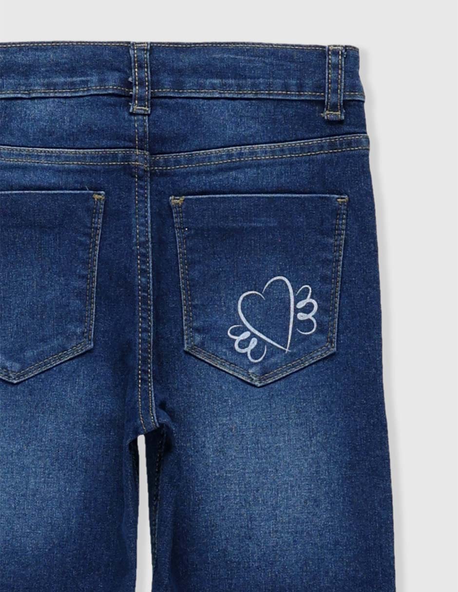Jeans slim deslavado para niña 4