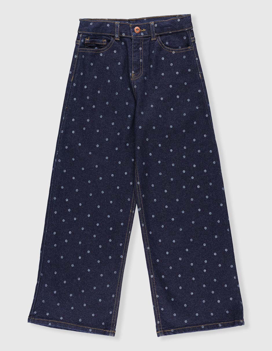 Jeans amplio lavado medio para niña Jeans amplio lavado medio para niña