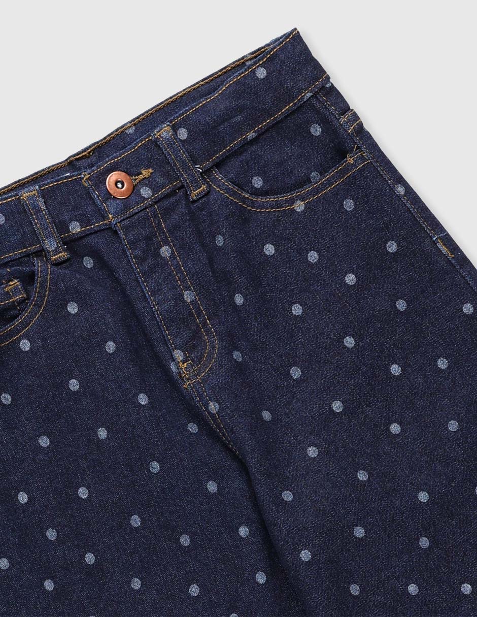 Jeans amplio lavado medio para niña 3