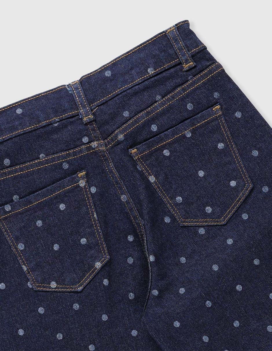 Jeans amplio lavado medio para niña 4