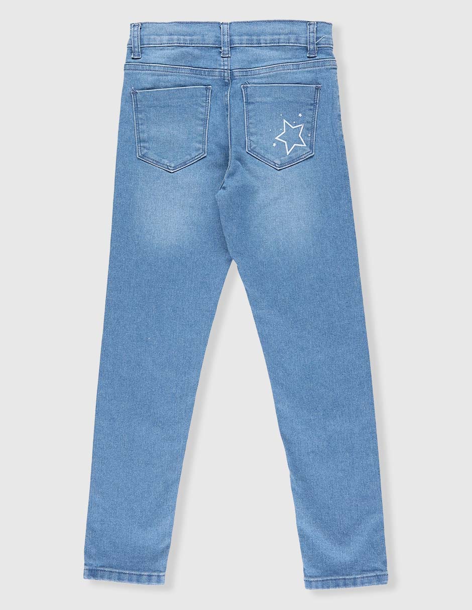 Jeans skinny lavado claro para niña 2