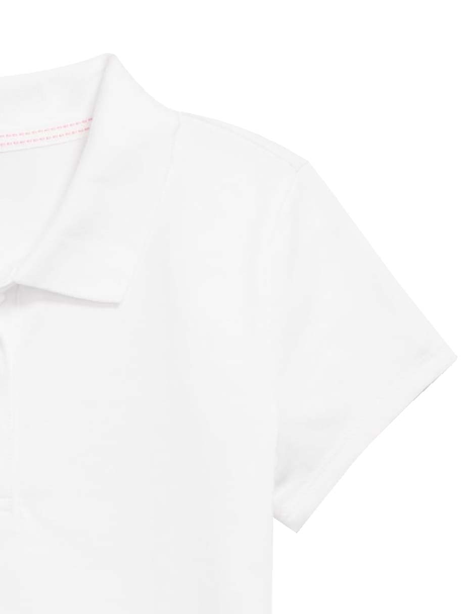 Playera tipo polo de algodón para niña 3