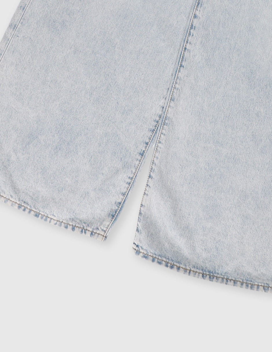Jeans amplio lavado claro para niña 3