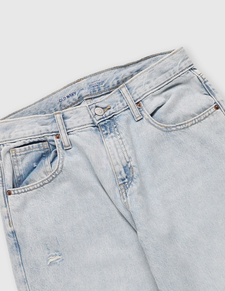 Jeans amplio lavado claro para niña 4