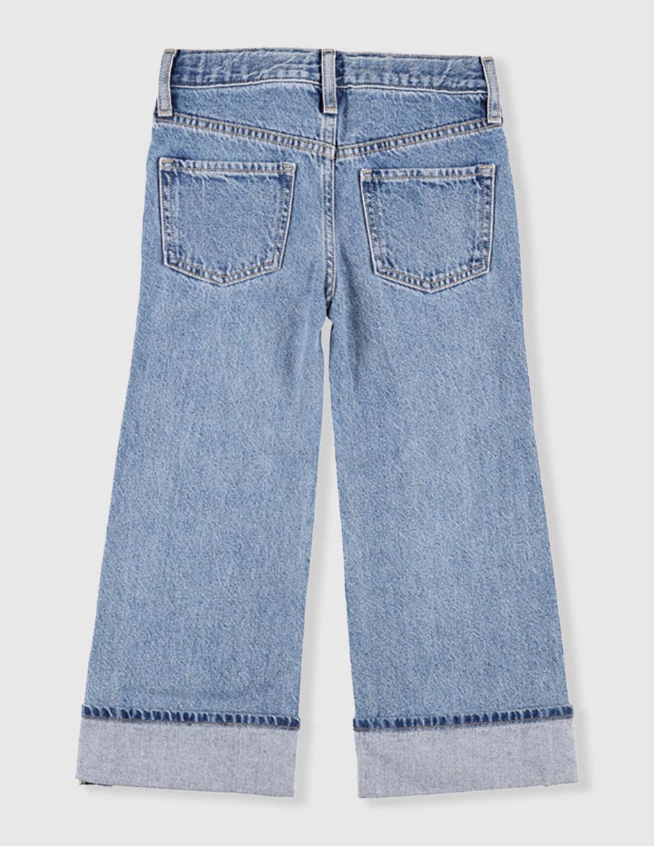 Jeans baggy lavado claro para niña 2