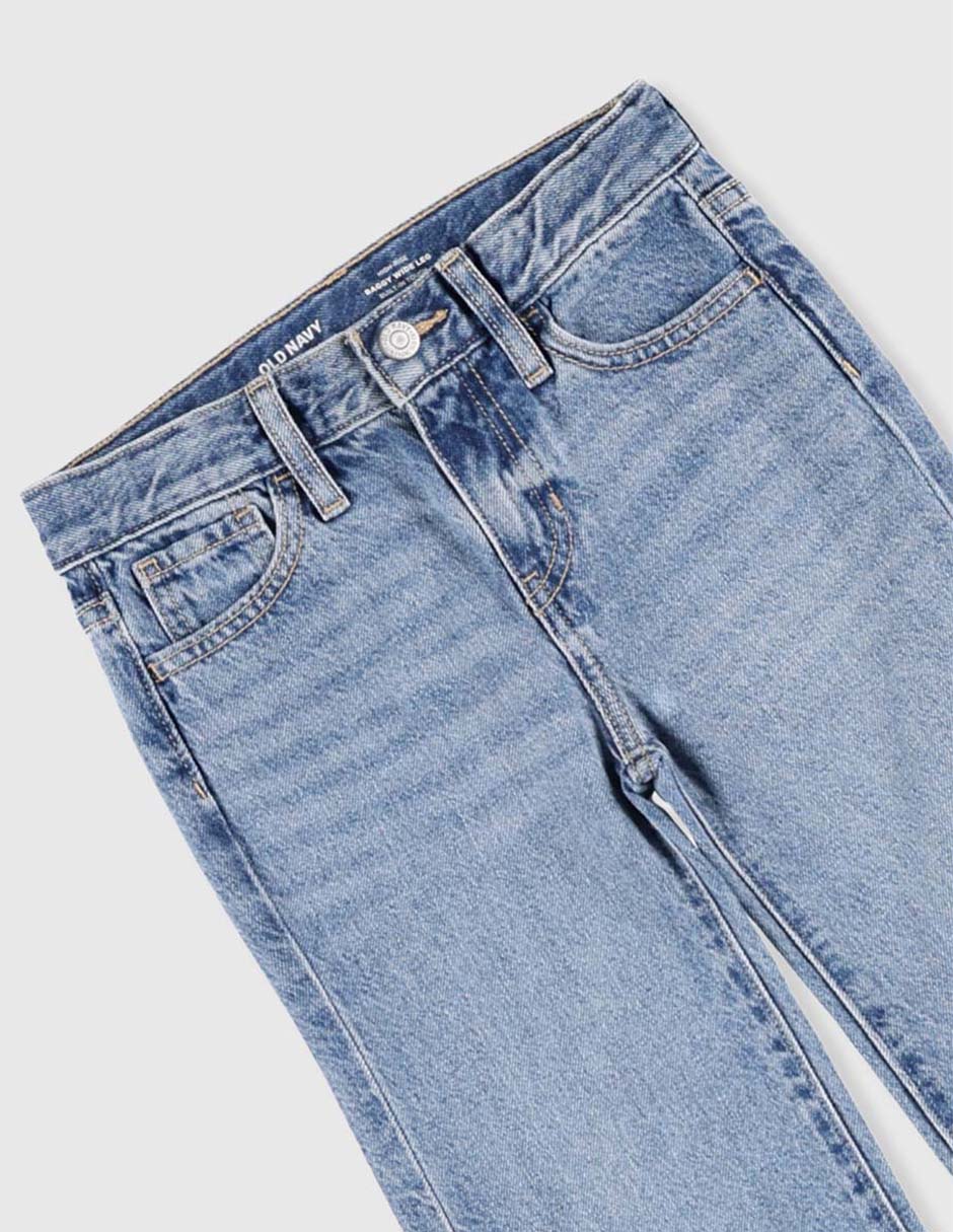Jeans baggy lavado claro para niña 3