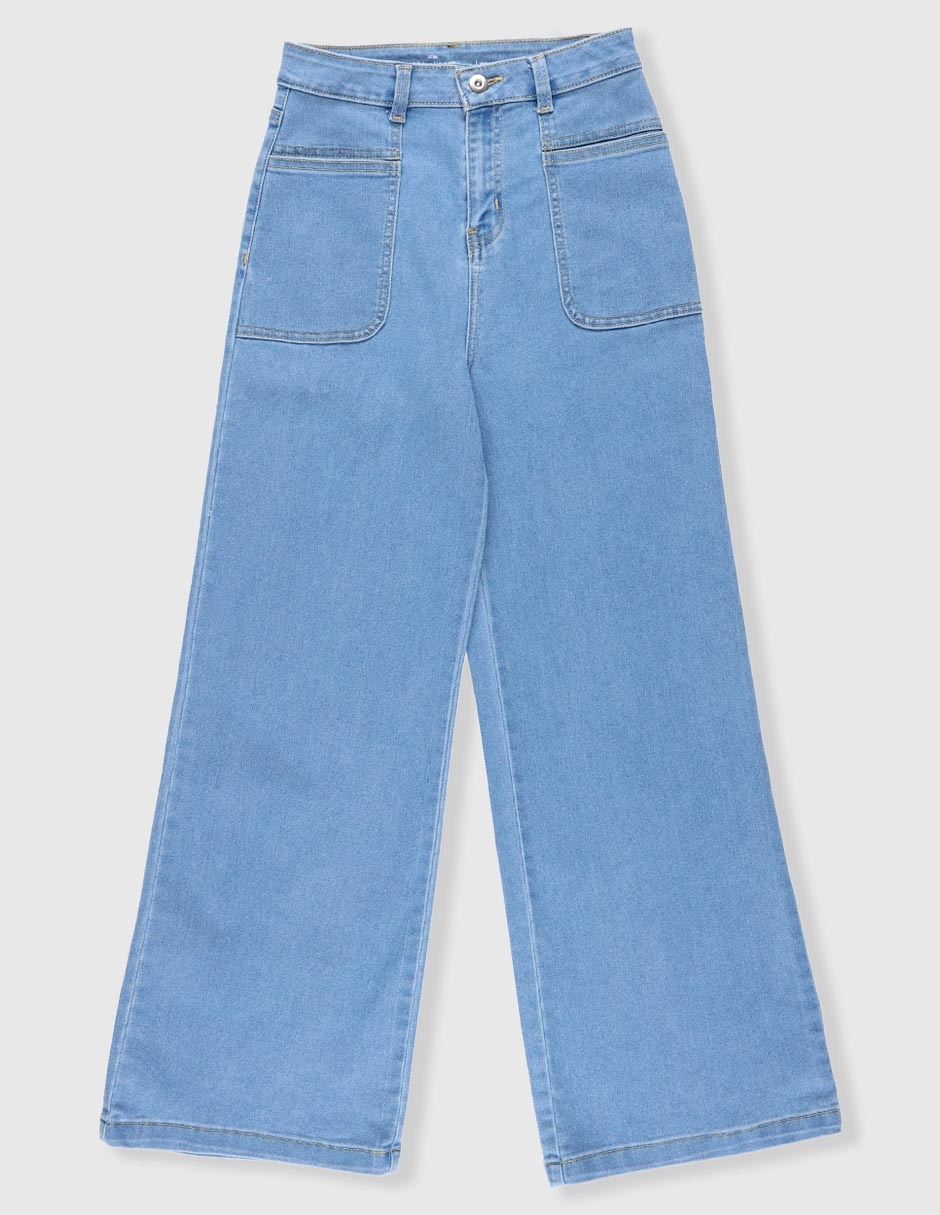 Jeans campana lavado claro para niña Jeans campana lavado claro para niña