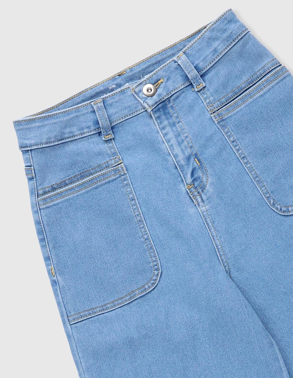 Jeans campana lavado claro para niña 3