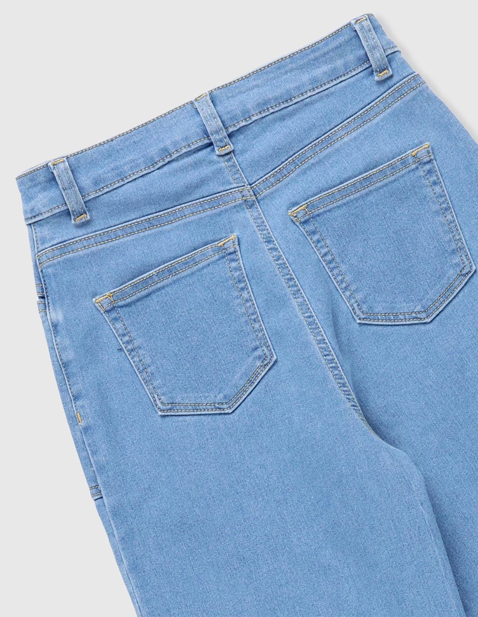 Jeans campana lavado claro para niña 4