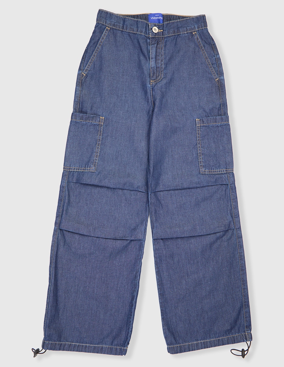 Jeans straight lavado medio para niña