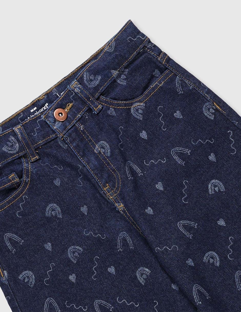 Jeans amplio lavado medio para niña 3
