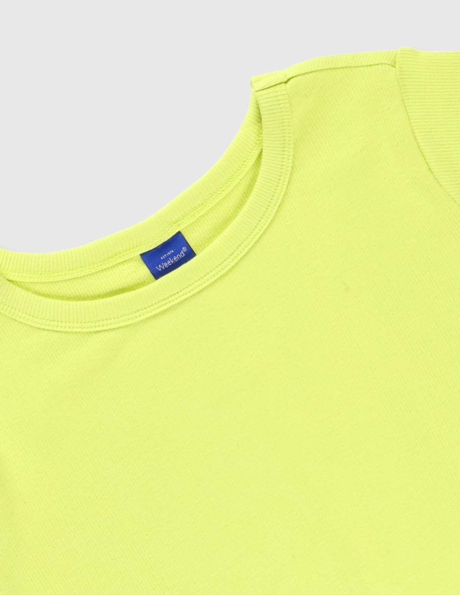 PLAYERA WEEKEND, 6, LIMA ÁCIDA LISO C R
