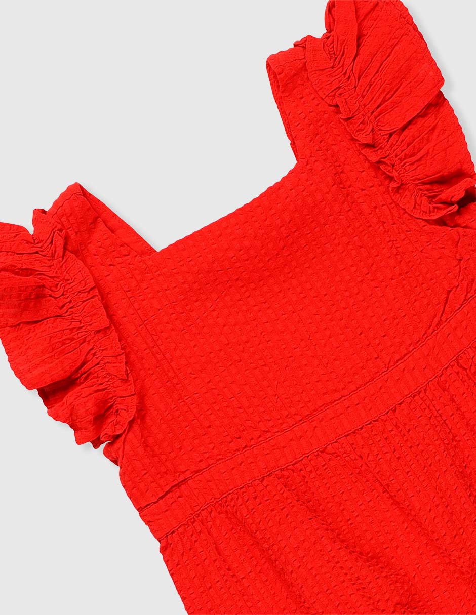 Vestido manga mariposa para niña 3