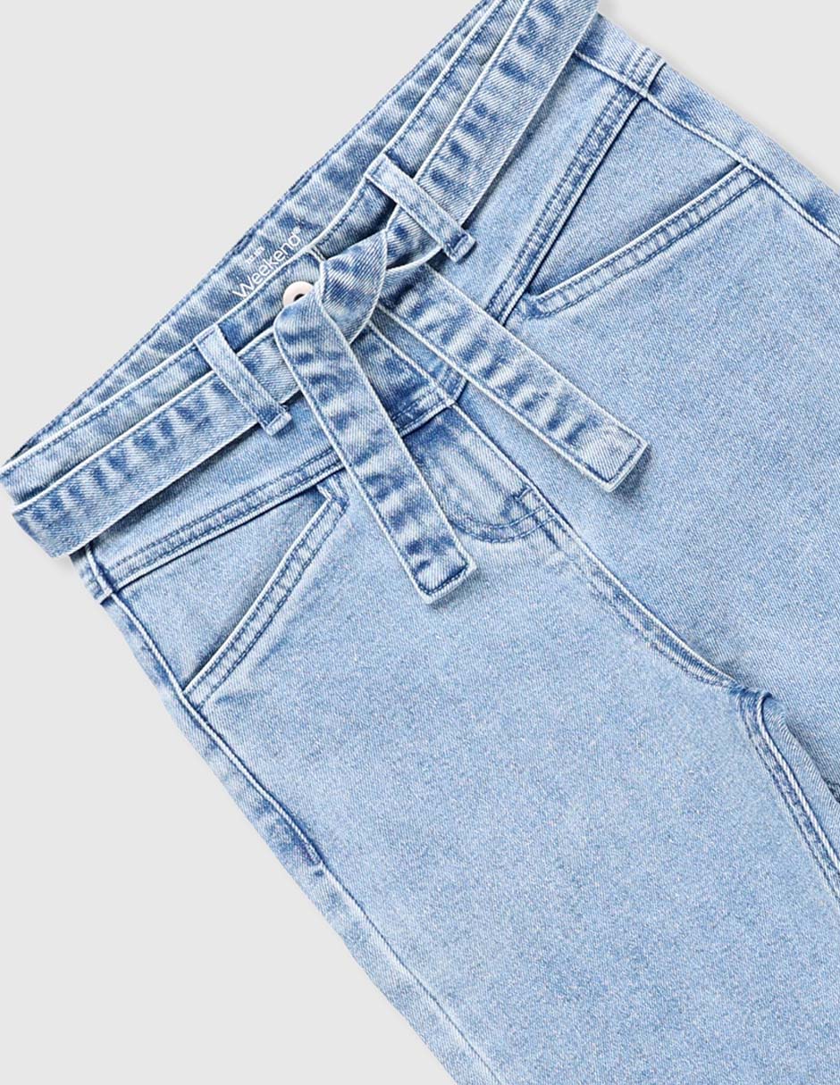 Jeans skinny lavado claro para niña 3