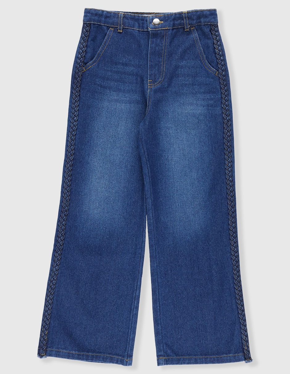 Jeans amplio deslavado para niña Jeans amplio deslavado para niña
