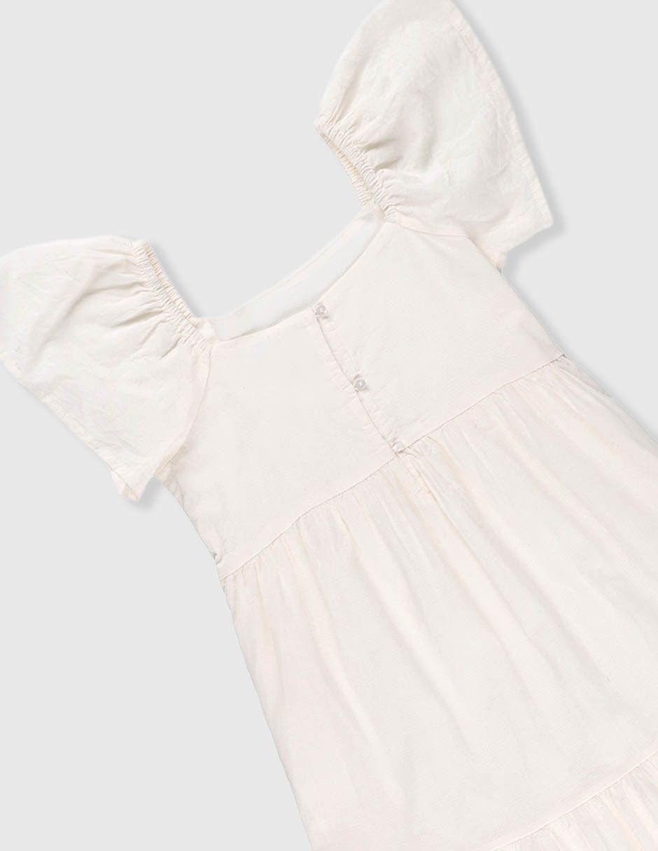 Vestido manga mariposa para niña 3