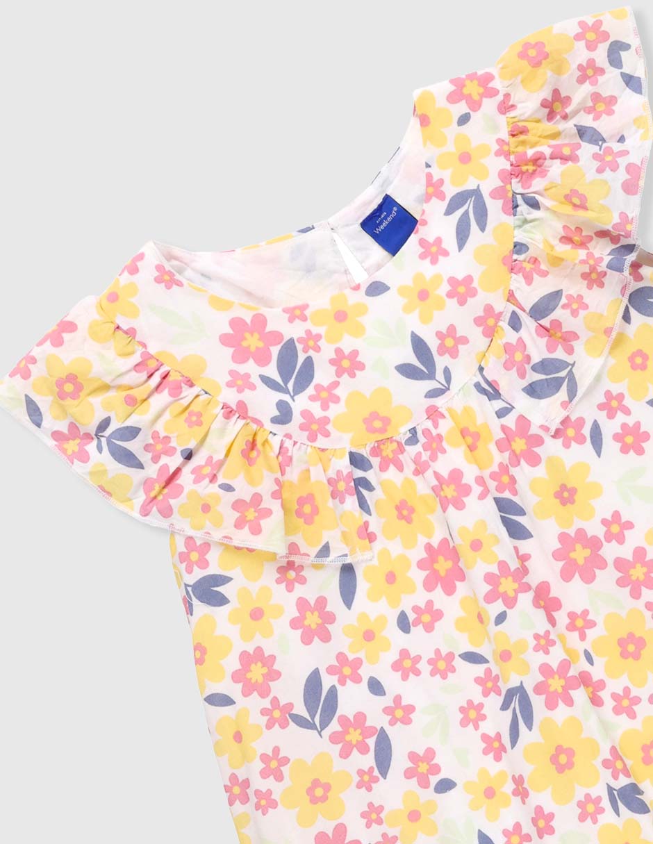 Vestido manga volantes para niña 3