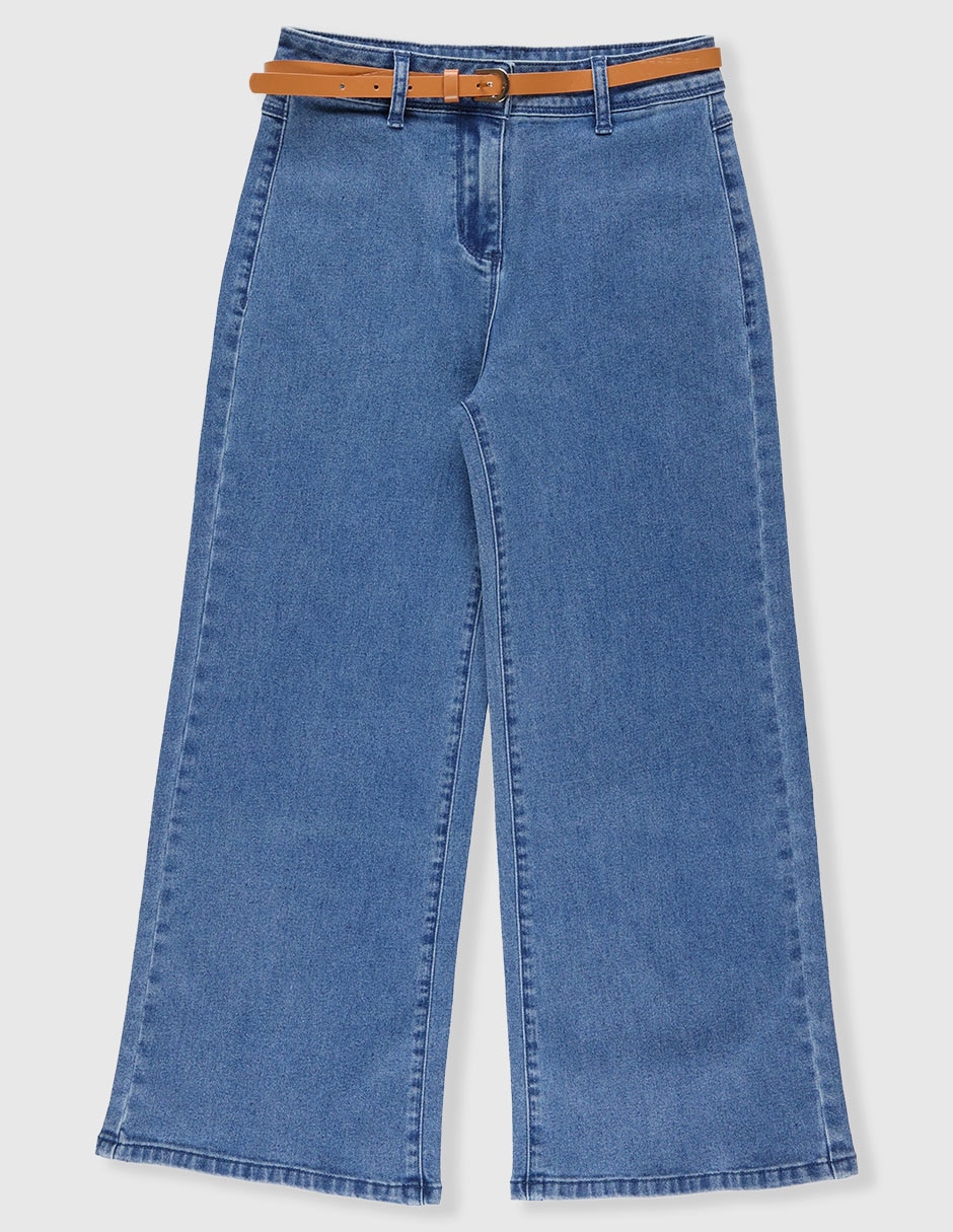Jeans relaxed amplio lavado medio para niña