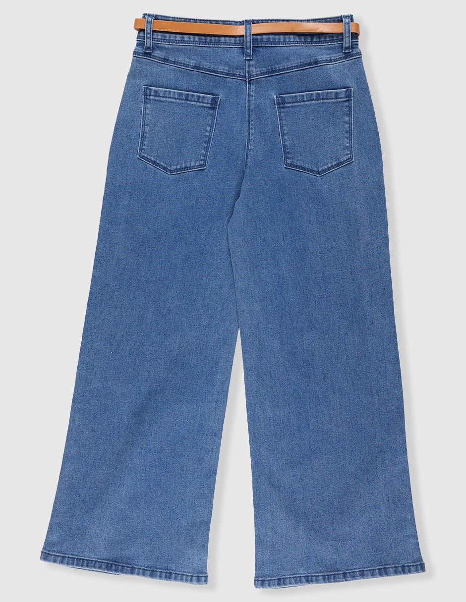 Jeans amplio lavado medio para niña 2