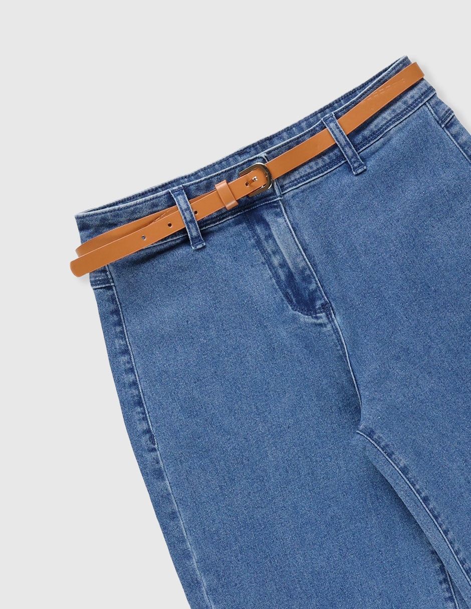 Jeans amplio lavado medio para niña 3