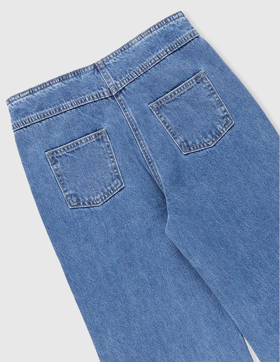 Jeans wide leg lavado desgastado para niña 3