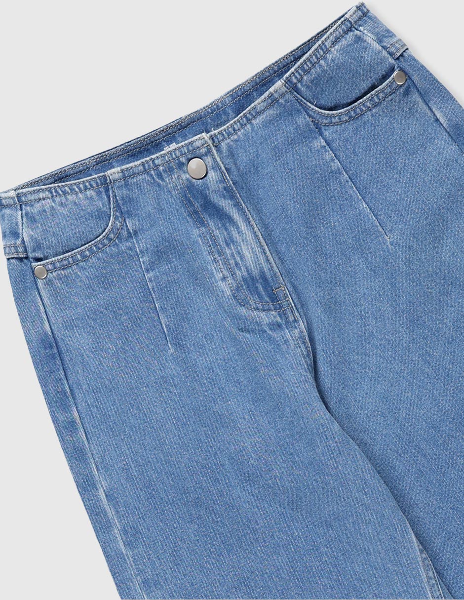 Jeans baggy lavado claro para niña 3