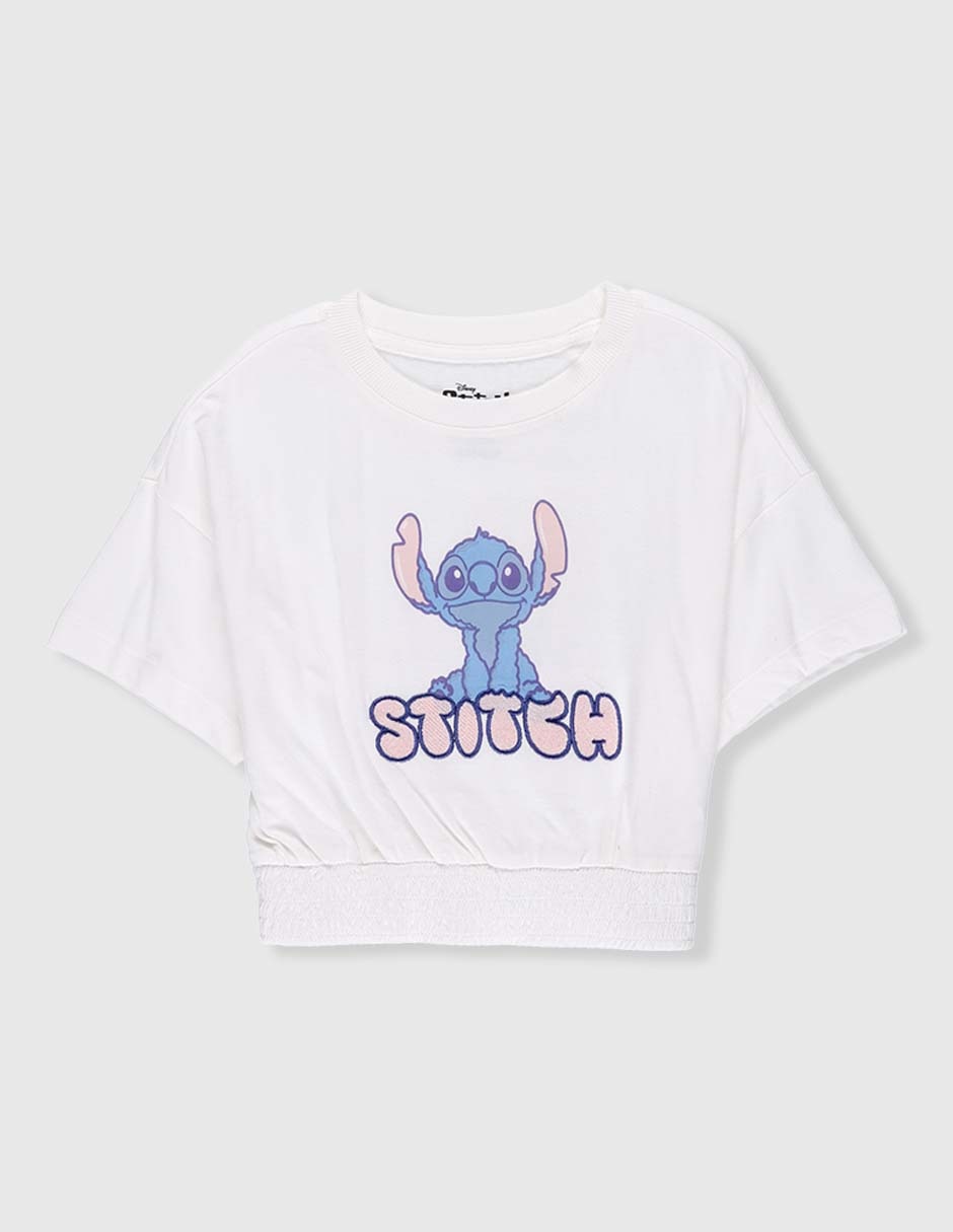 Playera Stitch manga corta para niña