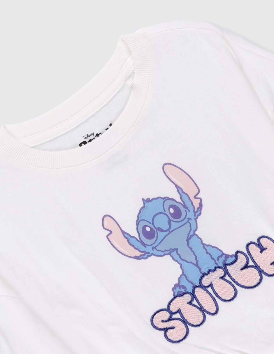 Playera Stitch manga corta para niña 3