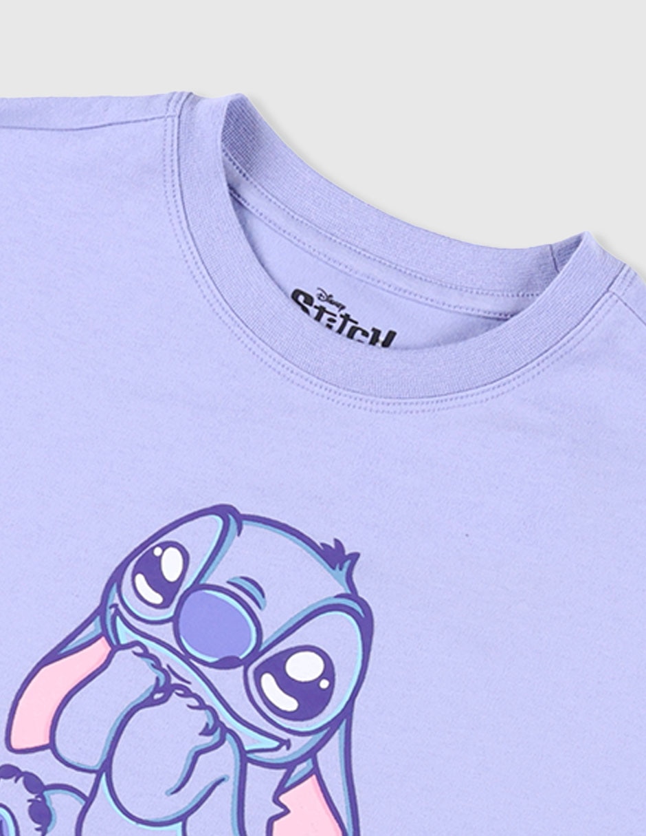 Playera Stitch manga corta para niña 4