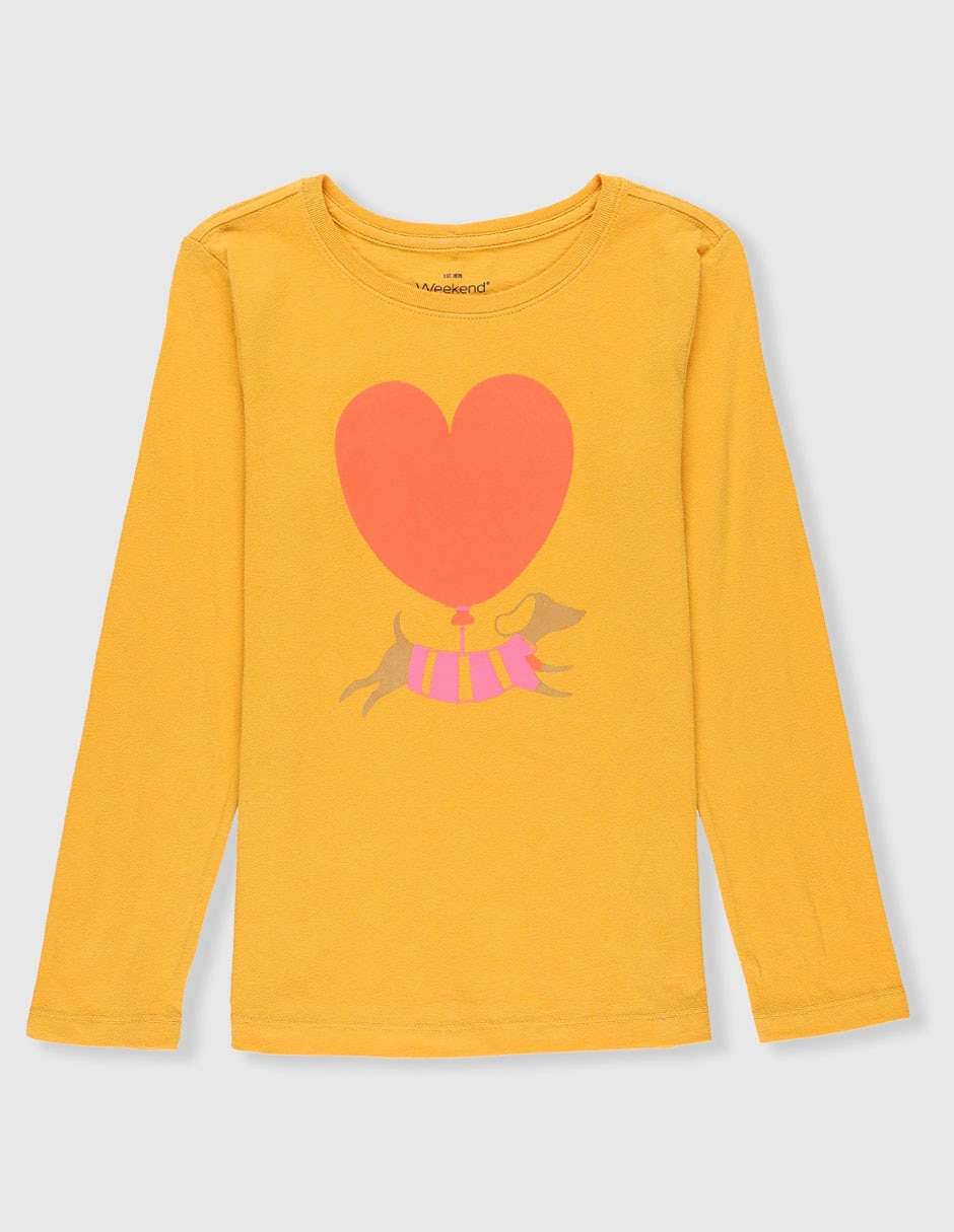 Playera manga larga para niña Playera manga larga para niña