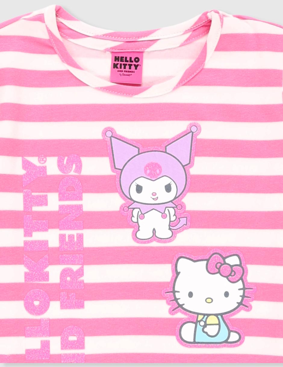 Playera Hello Kytty and friends manga corta para niña 3